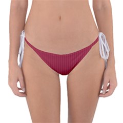 Vivid Burgundy & White - Reversible Bikini Bottom by FashionLane