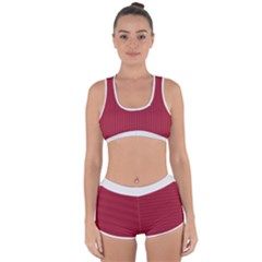 Vivid Burgundy & White - Racerback Boyleg Bikini Set by FashionLane