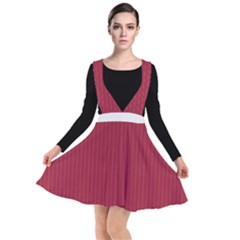 Vivid Burgundy & White - Plunge Pinafore Dress by FashionLane