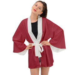 Vivid Burgundy & White - Long Sleeve Kimono by FashionLane