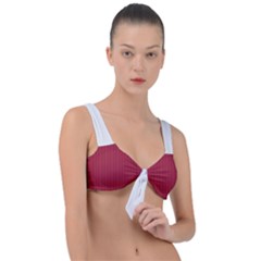 Vivid Burgundy & White - Front Tie Bikini Top by FashionLane