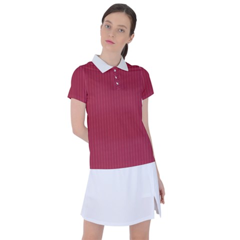 Vivid Burgundy & White - Women s Polo Tee by FashionLane