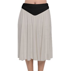 Abalone Grey & Black - Velvet Flared Midi Skirt by FashionLane