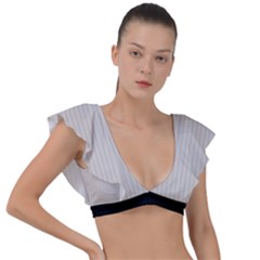 Abalone Grey & Black - Plunge Frill Sleeve Bikini Top by FashionLane