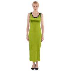 Acid Green & Black - Fitted Maxi Dress by FashionLane