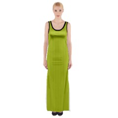 Acid Green & Black - Thigh Split Maxi Dress by FashionLane