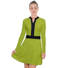 Acid Green & Black - Long Sleeve Panel Dress by FashionLane