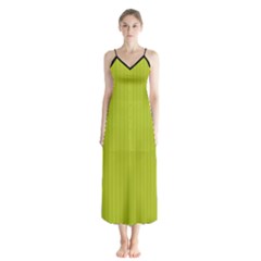 Acid Green & Black - Button Up Chiffon Maxi Dress by FashionLane