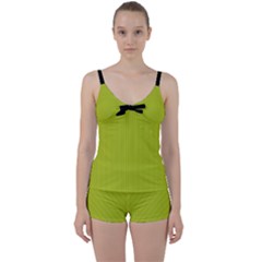 Acid Green & Black - Tie Front Two Piece Tankini by FashionLane