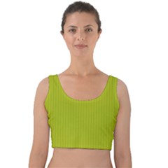 Acid Green & Black - Velvet Crop Top by FashionLane