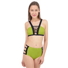 Acid Green & Black - Cage Up Bikini Set by FashionLane