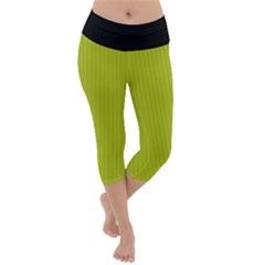 Acid Green & Black - Lightweight Velour Capri Yoga Leggings by FashionLane