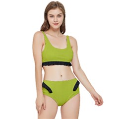 Acid Green & Black - Frilly Bikini Set by FashionLane