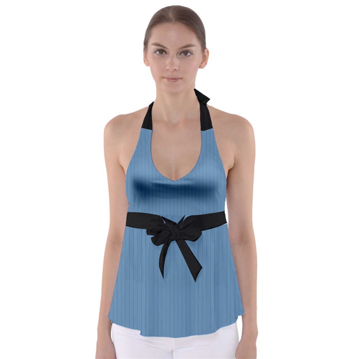 Air Force Blue & Black - Babydoll Tankini Top