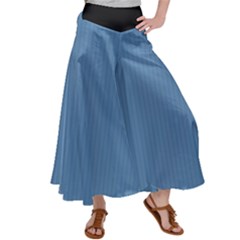 Air Force Blue & Black - Satin Palazzo Pants by FashionLane