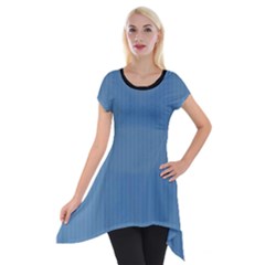 Air Force Blue & Black - Short Sleeve Side Drop Tunic by FashionLane