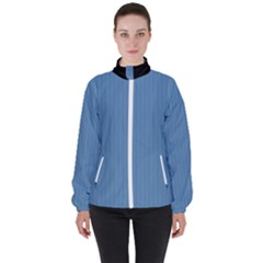 Air Force Blue & Black - Women s High Neck Windbreaker by FashionLane