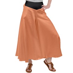 Atomic Tangerine & Black - Satin Palazzo Pants by FashionLane