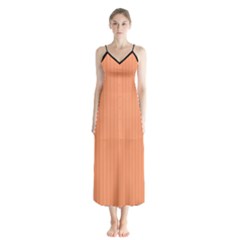 Atomic Tangerine & Black - Button Up Chiffon Maxi Dress by FashionLane