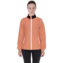 Atomic Tangerine & Black - Women s High Neck Windbreaker by FashionLane