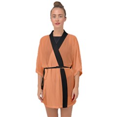 Atomic Tangerine & Black - Half Sleeve Chiffon Kimono by FashionLane