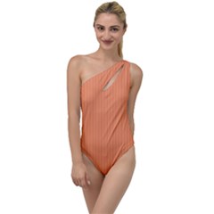 Atomic Tangerine & Black - To One Side Swimsuit by FashionLane