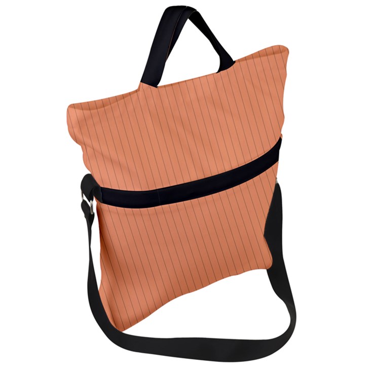 Atomic Tangerine & Black - Fold Over Handle Tote Bag