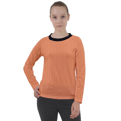 Atomic Tangerine & Black - Women s Long Sleeve Raglan Tee by FashionLane