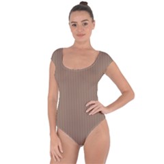 Beaver Brown & Black - Short Sleeve Leotard  by FashionLane