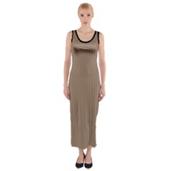 Beaver Brown & Black - Fitted Maxi Dress by FashionLane