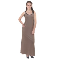 Beaver Brown & Black - Sleeveless Velour Maxi Dress by FashionLane