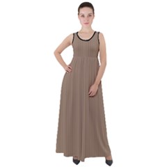 Beaver Brown & Black - Empire Waist Velour Maxi Dress by FashionLane