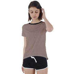 Beaver Brown & Black - Short Sleeve Foldover Tee by FashionLane