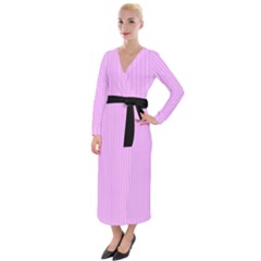 Blossom Pink & Black - Velvet Maxi Wrap Dress by FashionLane