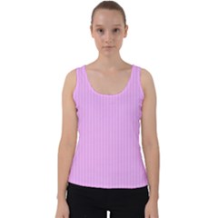 Blossom Pink & Black - Velvet Tank Top by FashionLane