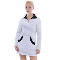 Brilliant White & Black - Women s Long Sleeve Casual Dress by FashionLane