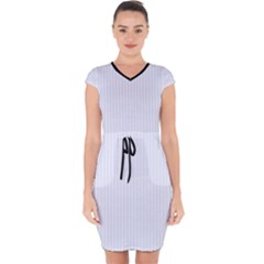 Brilliant White & Black - Capsleeve Drawstring Dress  by FashionLane