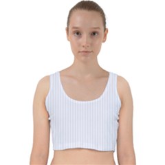 Brilliant White & Black - Velvet Racer Back Crop Top by FashionLane