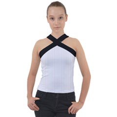 Brilliant White & Black - Cross Neck Velour Top by FashionLane