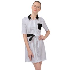 Brilliant White & Black - Belted Shirt Dress by FashionLane