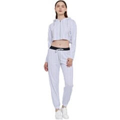 Brilliant White & Black - Cropped Zip Up Lounge Set