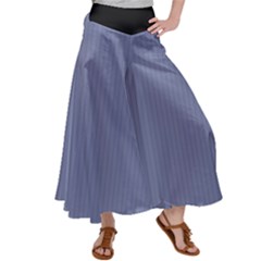 Lavender Violet & Black - Satin Palazzo Pants by FashionLane