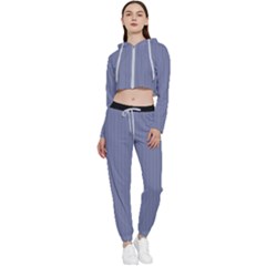 Lavender Violet & Black - Cropped Zip Up Lounge Set