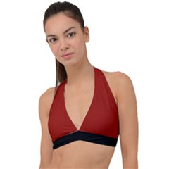 Lipstick Red & Black - Halter Plunge Bikini Top by FashionLane