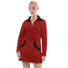 Lipstick Red & Black - Women s Long Sleeve Casual Dress by FashionLane