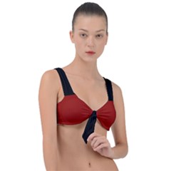 Lipstick Red & Black - Front Tie Bikini Top by FashionLane