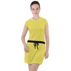 Maize Yellow & Black - Drawstring Hooded Dress by FashionLane