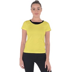 Maize Yellow & Black - Short Sleeve Sports Top  by FashionLane