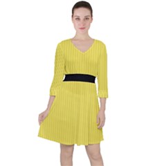 Maize Yellow & Black - Ruffle Dress by FashionLane