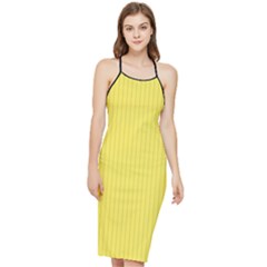 Maize Yellow & Black - Bodycon Cross Back Summer Dress by FashionLane